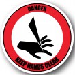 DuraStripe rond veiligheidsteken / DANGER KEEP HANDS CLEAR